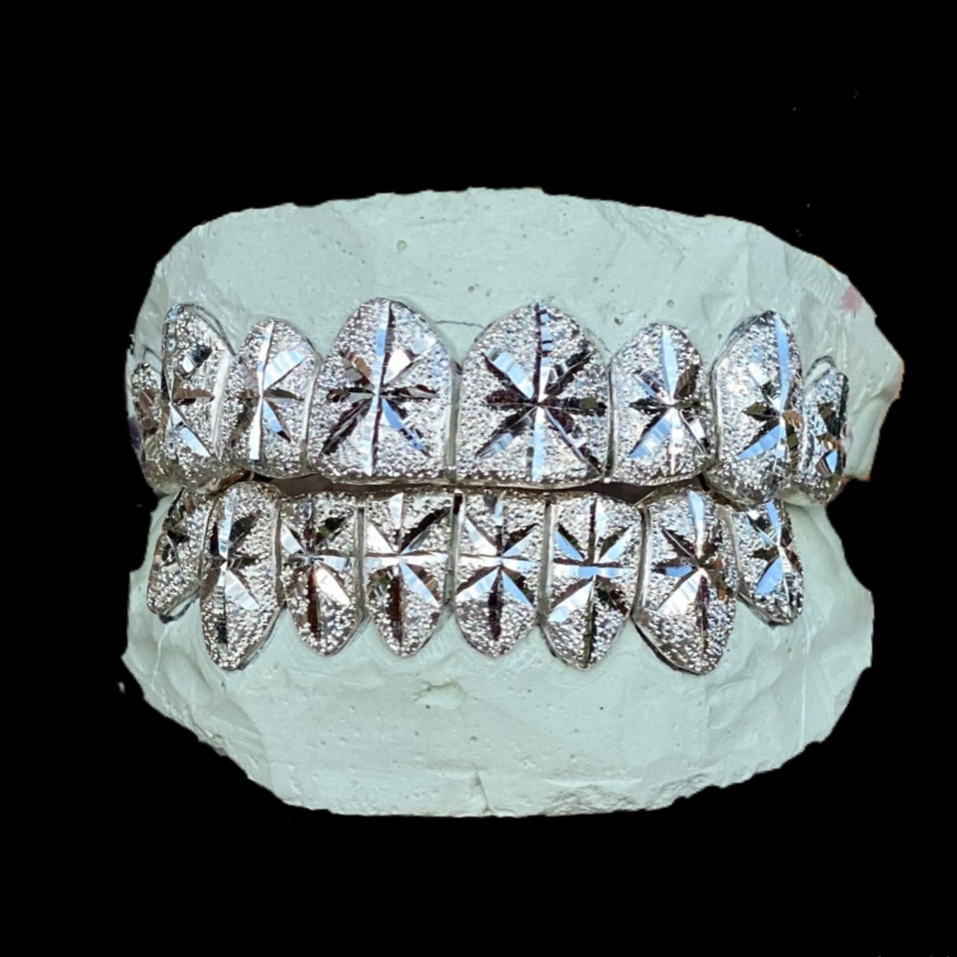 SOLID .925 STERLING SILVER STARBURST CUT WITH DIAMOND DUST SLUGGS